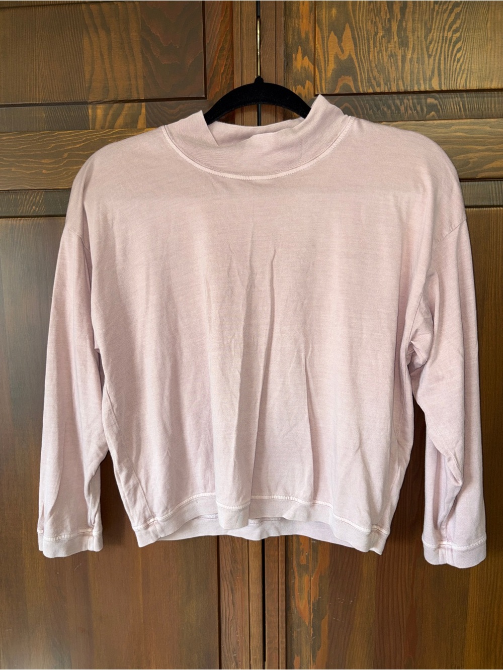 Madewell Rivet & Thread Mockneck Crop Tee Mauve Pink Size M USA Made